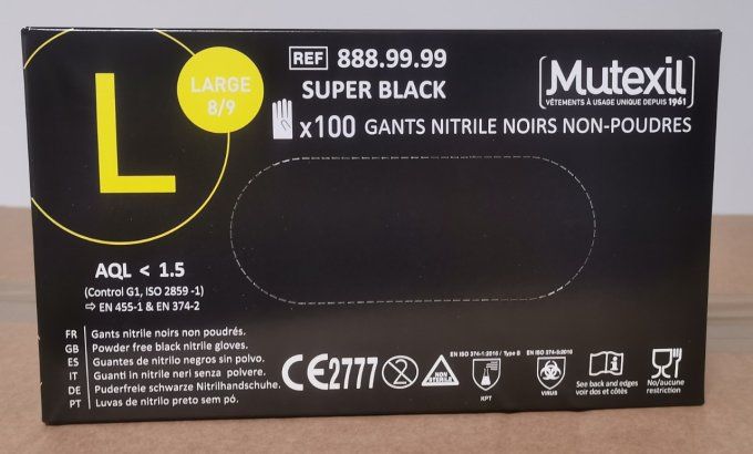 Gants nitrile noirs